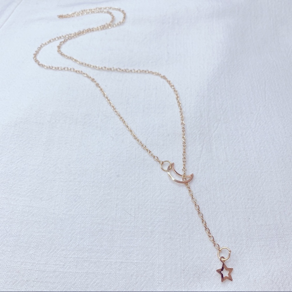 ❣️$25/3❣️ Crescent Moon and Star Gold Plated Necklace - Picture 6 of 14